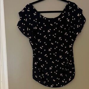 Black Floral Women's Top